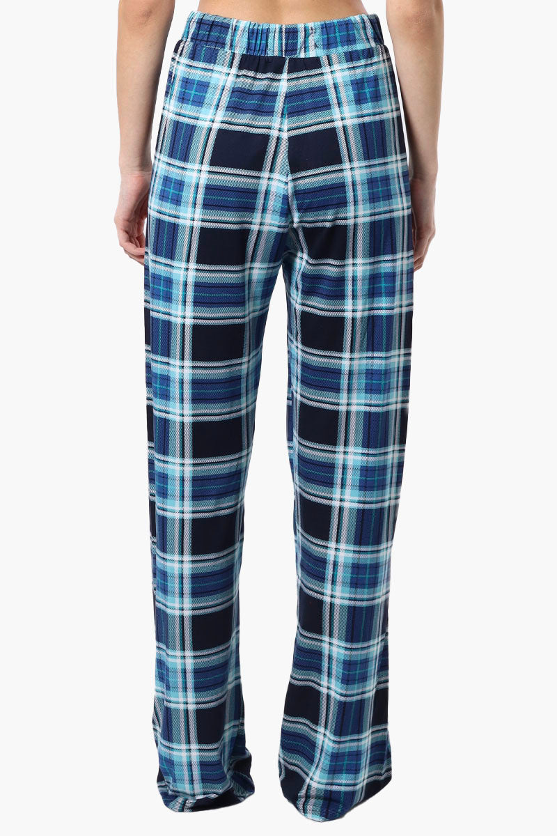 Canada Weather Gear Plaid Wide Leg Pajama Pants - Navy - Womens Pajamas - Canada Weather Gear