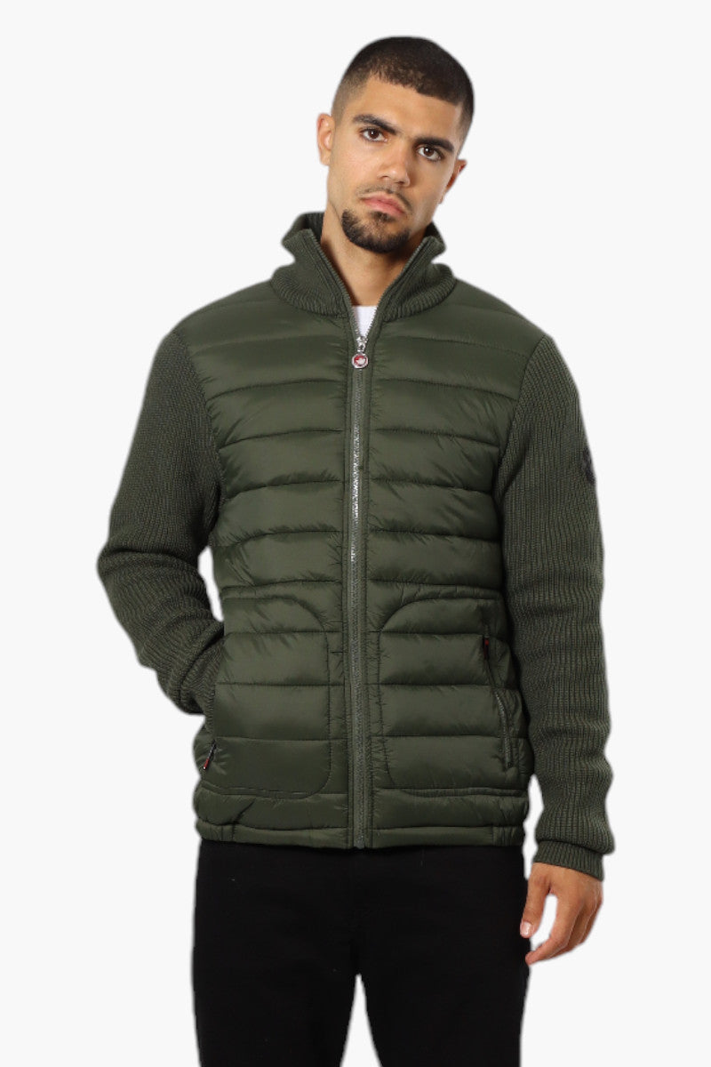 Canada Weather Gear Sweater Knit Polyfill Lightweight Jacket - Olive - Mens Lightweight Jackets - Canada Weather Gear