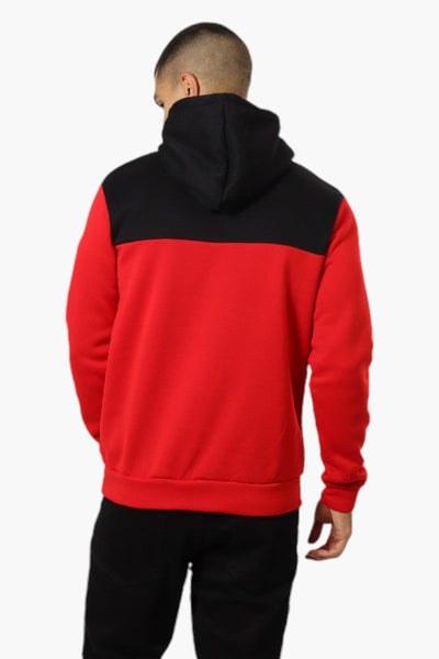 Canada Weather Gear Colour Block Embroidered Logo Hoodie - Red - Mens Hoodies & Sweatshirts - Canada Weather Gear