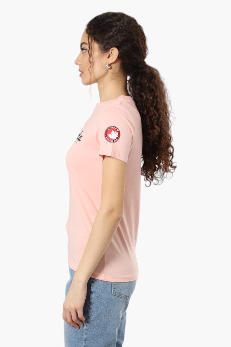 Canada Weather Gear Centre Logo Crewneck Tee - Pink - Womens Tees & Tank Tops - Canada Weather Gear
