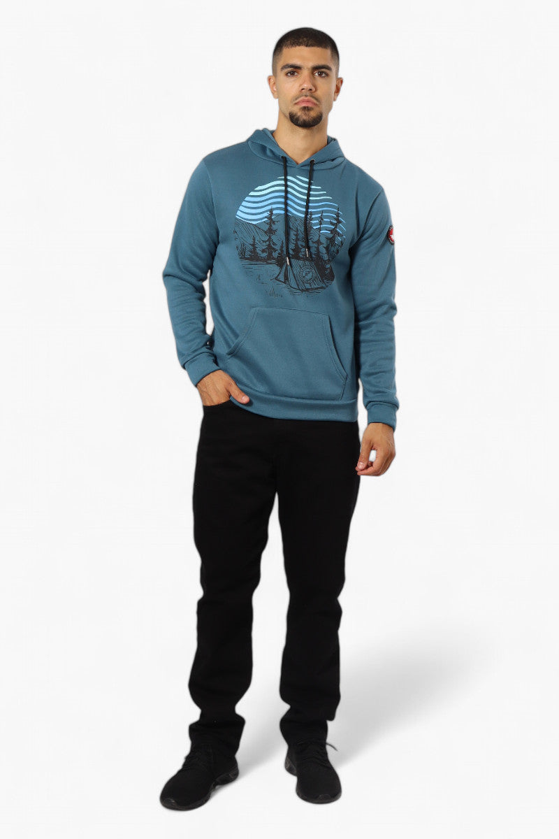 Canada Weather Gear Camping Print Hoodie - Teal - Mens Hoodies & Sweatshirts - Canada Weather Gear