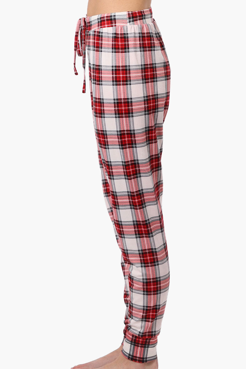 Cuddly Canuckies Plaid Jogger Pajama Pants - Red - Womens Pajamas - Canada Weather Gear