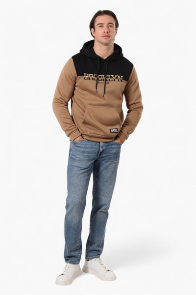 Super Triple Goose Embroidered Colour Block Hoodie - Brown - Mens Hoodies & Sweatshirts - Canada Weather Gear