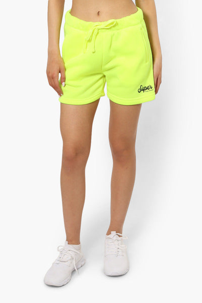 Super Triple Goose Solid Tie Waist Shorts - Yellow - Womens Shorts & Capris - Canada Weather Gear