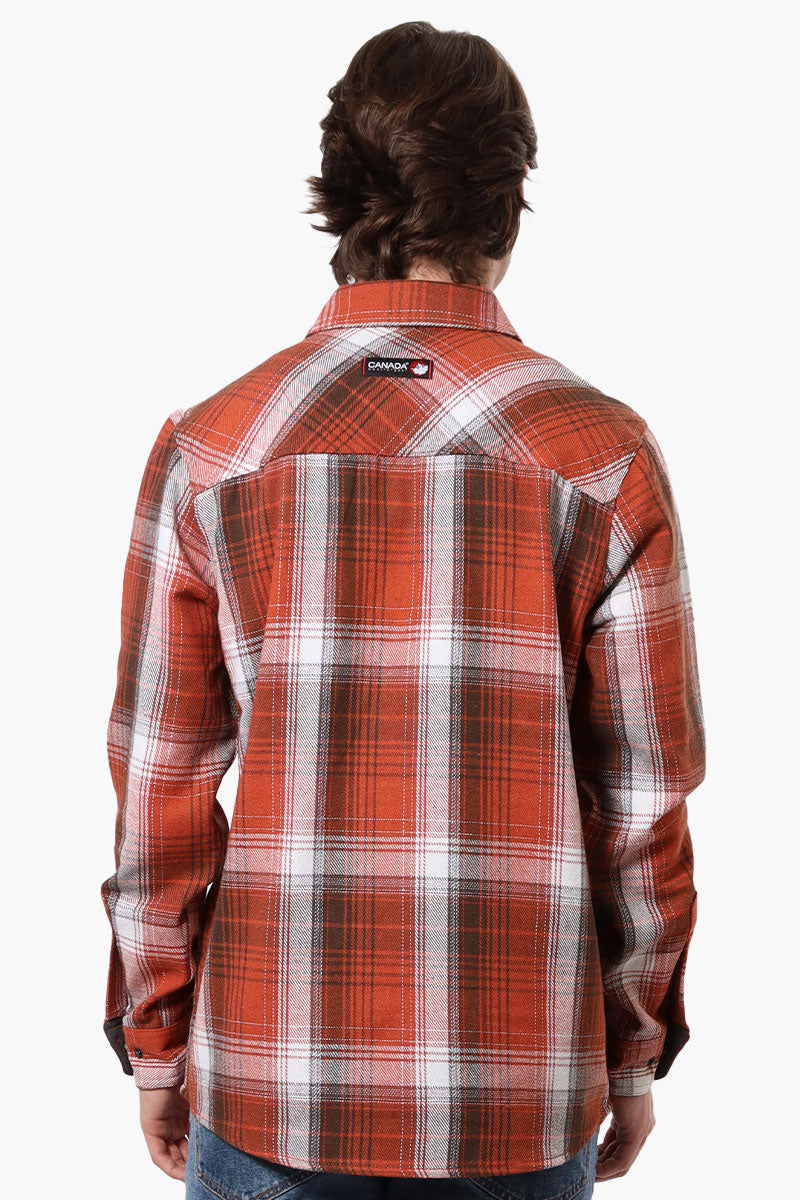 Canada Weather Gear Plaid Button Up Casual Shirt - Rust - Mens Casual Shirts - Canada Weather Gear