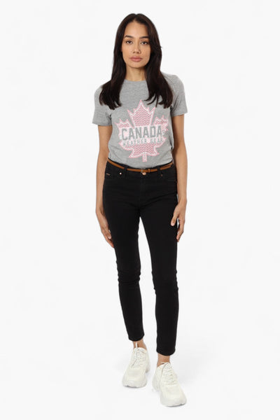 Canada Weather Gear Maple Leaf Print Tee - Grey - Womens Tees & Tank Tops - Canada Weather Gear