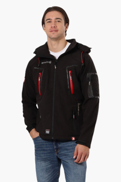 Canada Weather Gear Hooded 5 Zip Pocket Lightweight Jacket - Black - Mens Lightweight Jackets - Canada Weather Gear