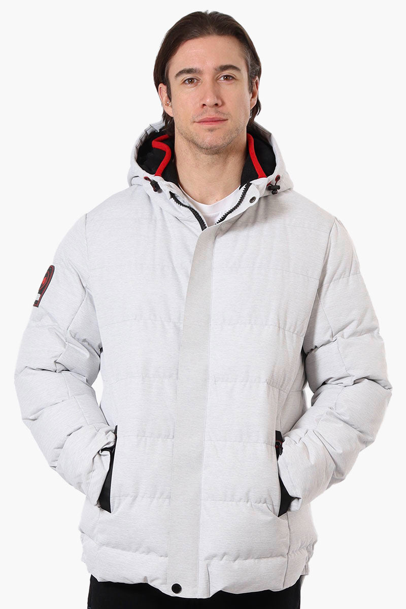 Super Triple Goose Knit Collar Bubble Bomber Jacket - White - Mens Bomber Jackets - Canada Weather Gear