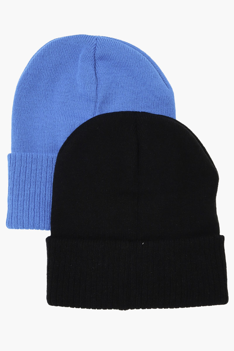 Canada Weather Gear 2 Pack Ribbed Hat - Blue - Mens Hats - Canada Weather Gear