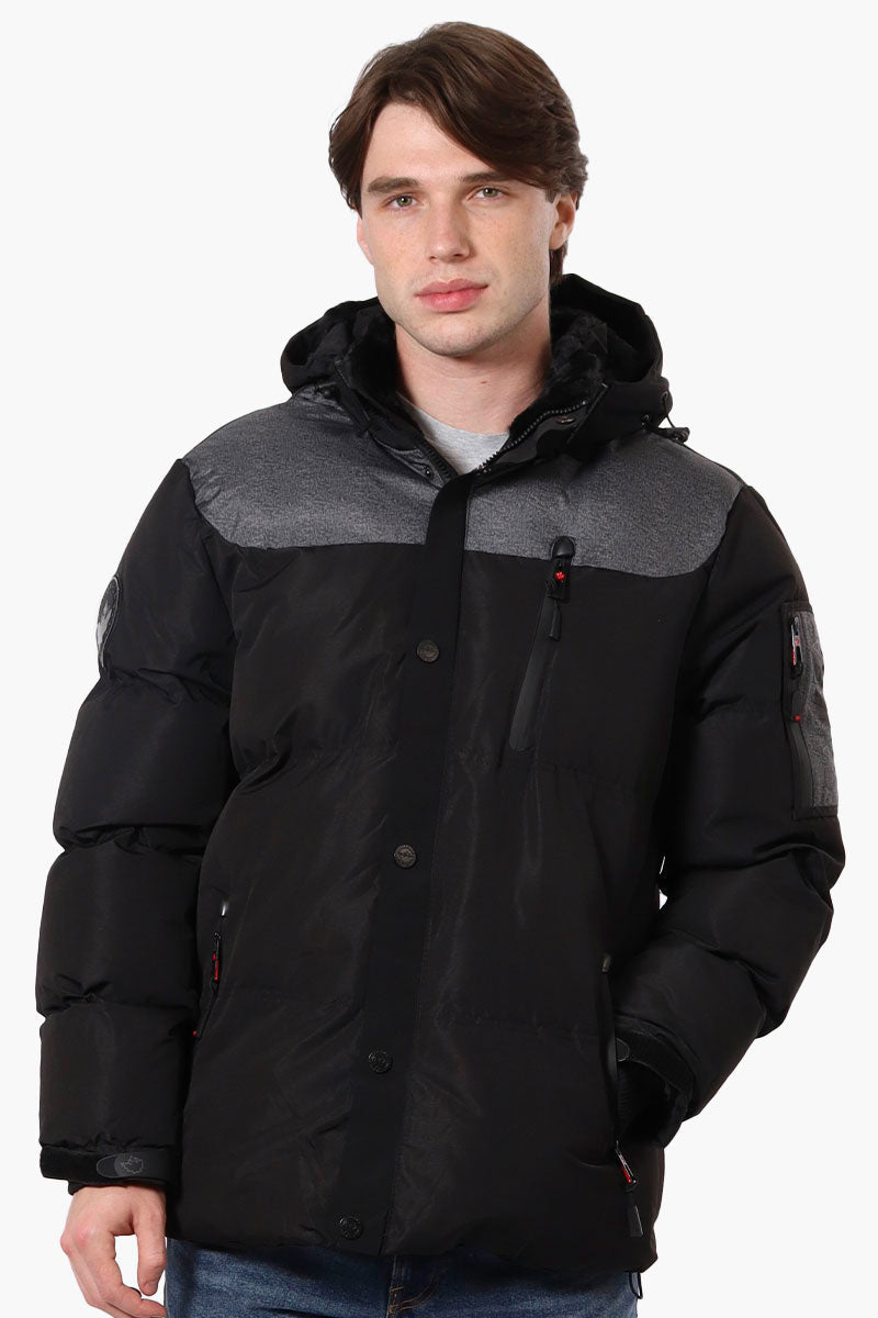 Canada Weather Gear Mouton Lined Bomber Jacket - Grey - Mens Bomber Jackets - Canada Weather Gear