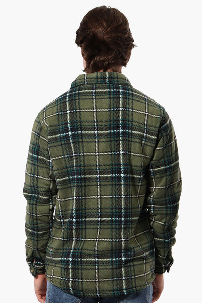 Canada Weather Gear Plaid Sherpa Lined Lightweight Jacket - Olive - Mens Lightweight Jackets - Canada Weather Gear