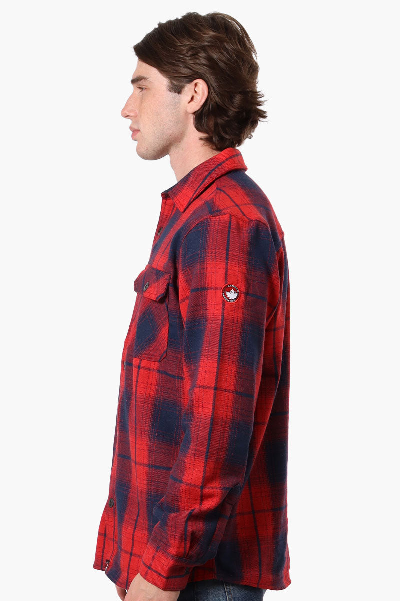 Canada Weather Gear Plaid Button Up Casual Shirt - Red - Mens Casual Shirts - Canada Weather Gear