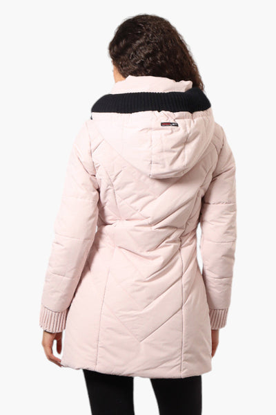 Canada Weather Gear Chevron Quilted Parka Jacket - Pink - Womens Parka Jackets - Canada Weather Gear