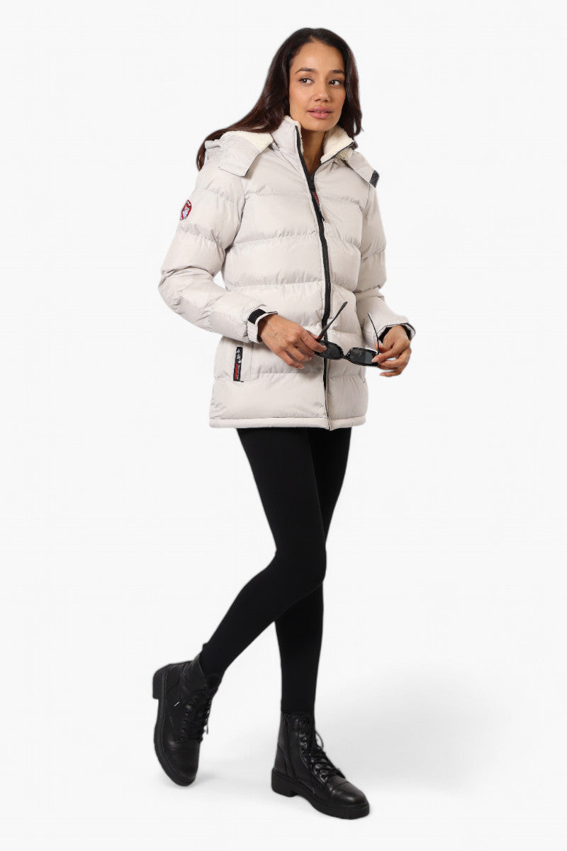 Canada Weather Gear Solid Bubble Bomber Jacket - White - Womens Bomber Jackets - Canada Weather Gear