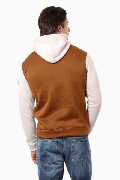 Canada Weather Gear Colour Block Hoodie - Brown - Mens Hoodies & Sweatshirts - Canada Weather Gear