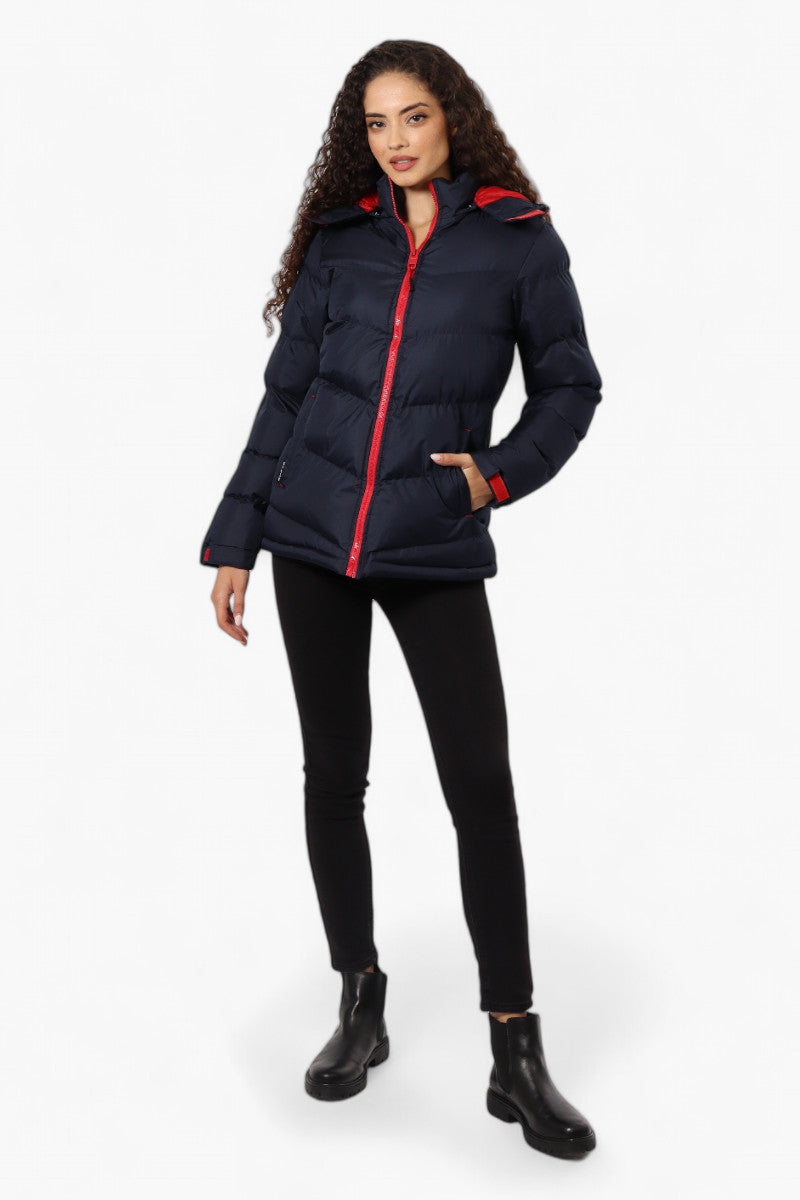 Canada Weather Gear Solid Bubble Bomber Jacket - Navy - Womens Bomber Jackets - Canada Weather Gear