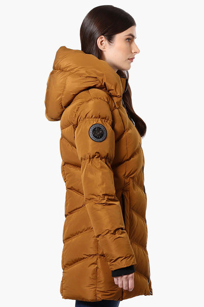 Canada Weather Gear Chevron Quilted Puffer Parka Jacket - Brown - Womens Parka Jackets - Canada Weather Gear