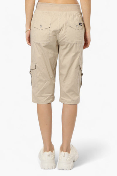 Canada Weather Gear Tie Waist Cargo Capris - Beige - Womens Shorts & Capris - Canada Weather Gear