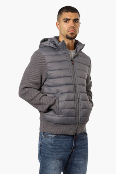 Canada Weather Gear Hooded Sweater Knit Lightweight Jacket - Grey - Mens Lightweight Jackets - Canada Weather Gear