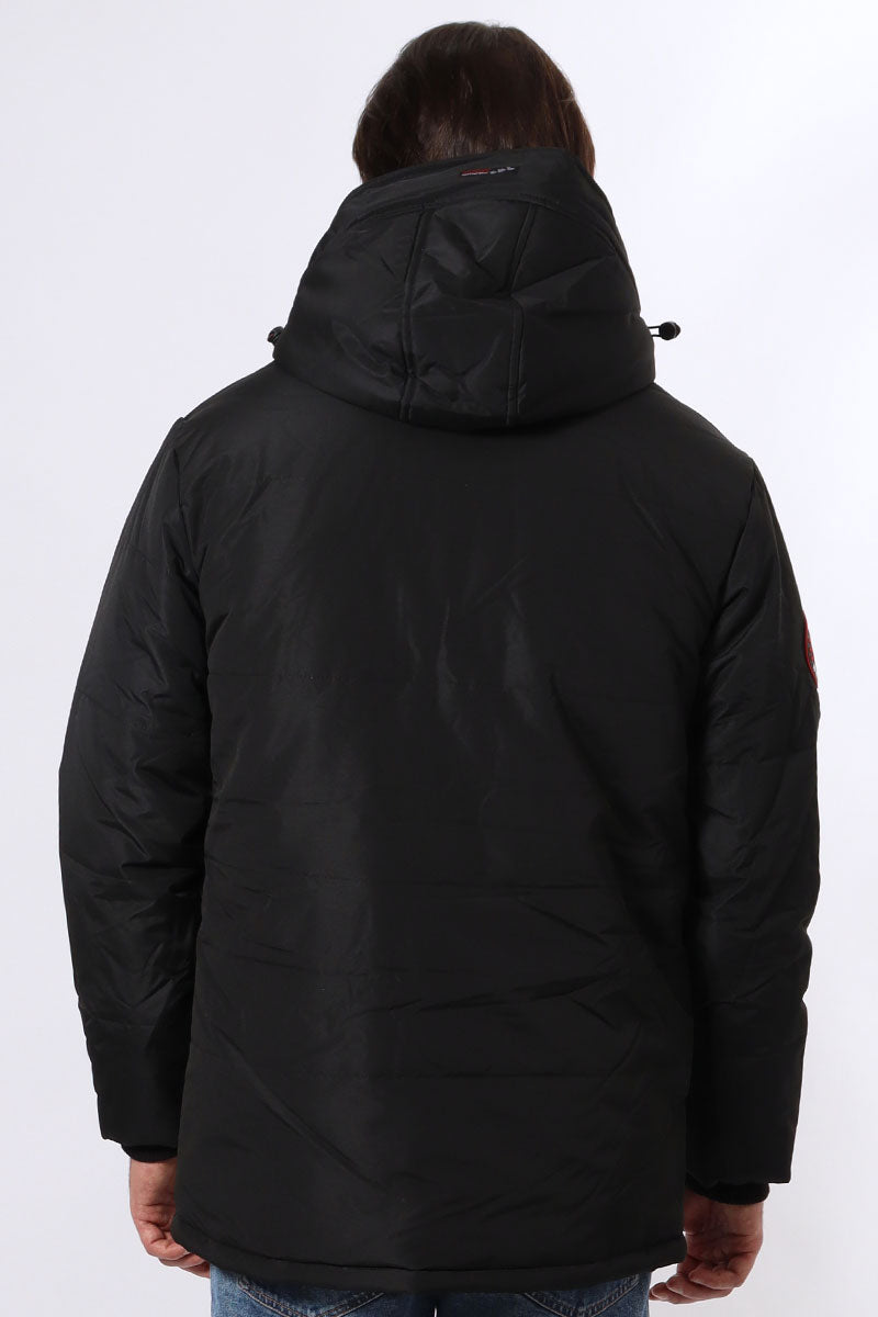 Canada Weather Gear Mouton Lined Parka Jacket - Black - Mens Parka Jackets - Canada Weather Gear