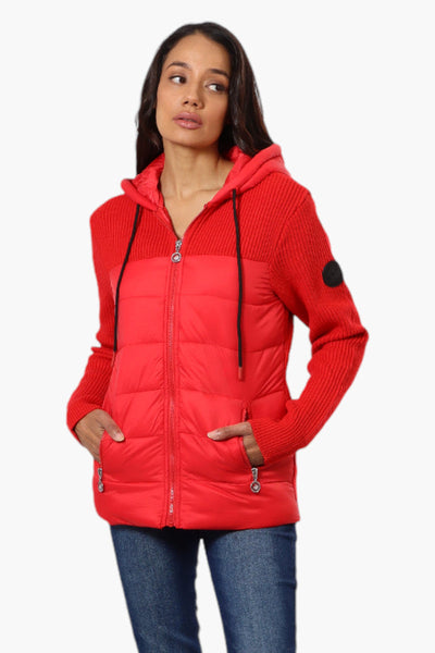 Canada Weather Gear Sweater Knit Polyfill Lightweight Jacket - Red - Womens Lightweight Jackets - Canada Weather Gear