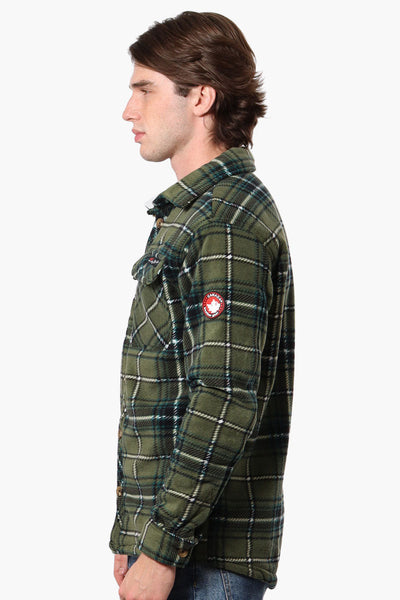 Canada Weather Gear Plaid Sherpa Lined Lightweight Jacket - Olive - Mens Lightweight Jackets - Canada Weather Gear