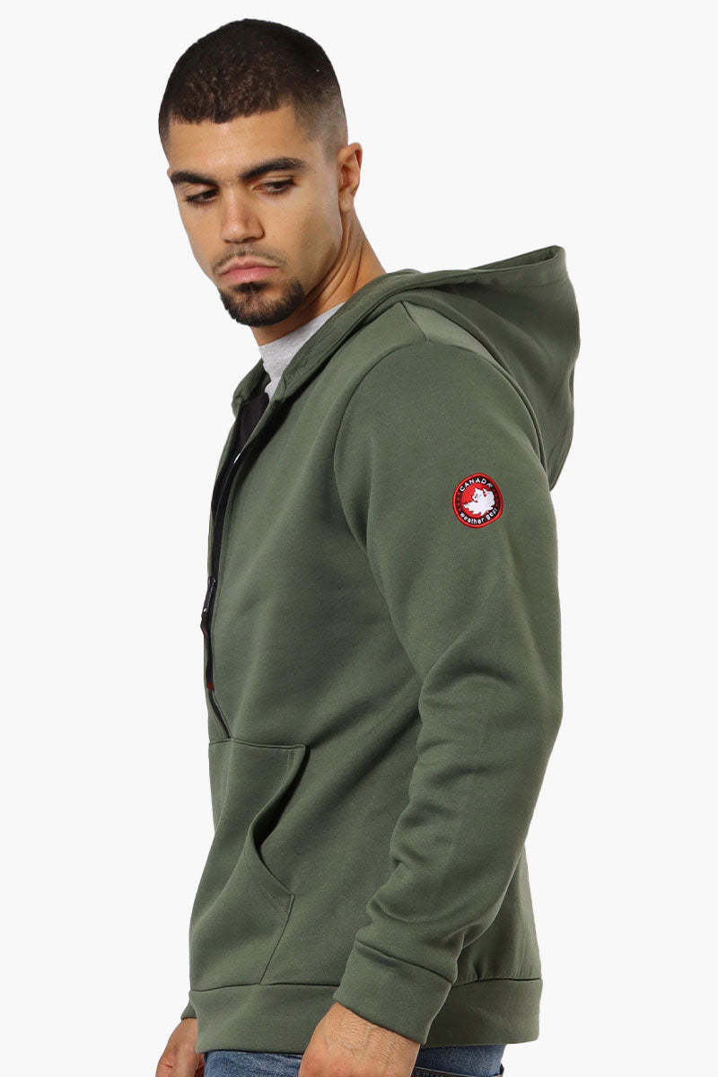 Canada Weather Gear Logo Zipper Detail Hoodie - Green - Mens Hoodies & Sweatshirts - Canada Weather Gear