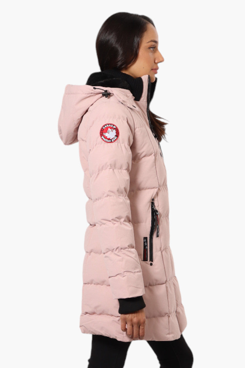 Canada Weather Gear 3/4 Length Bubble Parka Jacket - Pink - Womens Parka Jackets - Canada Weather Gear