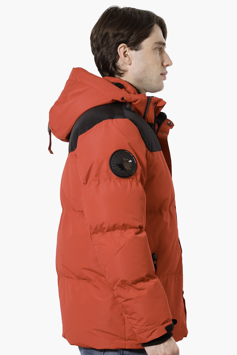 Canada Weather Gear Mouton Lined Bomber Jacket - Red - Mens Bomber Jackets - Canada Weather Gear