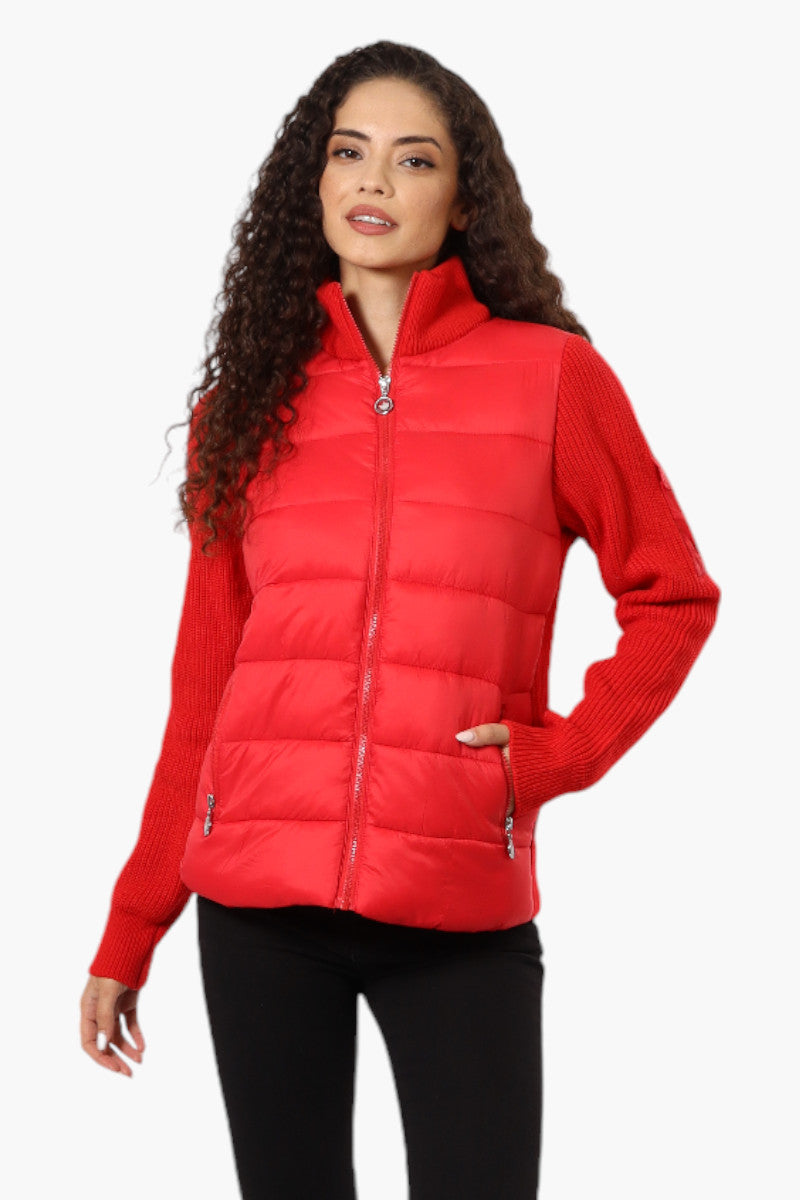 Canada Weather Gear Sweater Knit Polyfill Lightweight Jacket - Red - Womens Lightweight Jackets - Canada Weather Gear