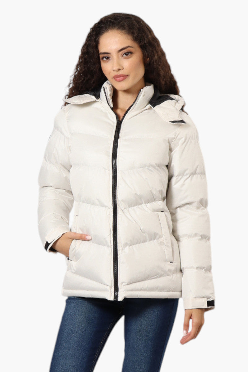 Canada Weather Gear Solid Bubble Bomber Jacket - White - Womens Bomber Jackets - Canada Weather Gear