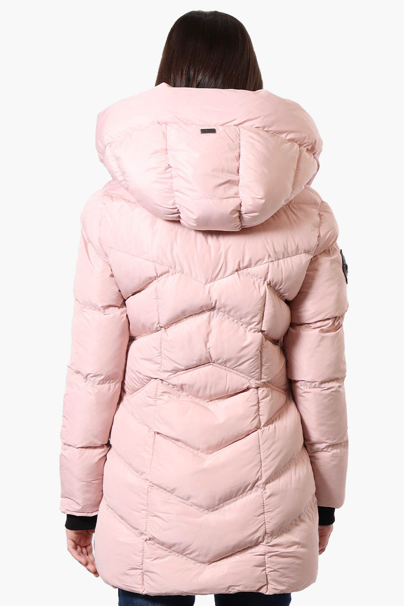 Canada Weather Gear Chevron Quilted Puffer Parka Jacket - Pink - Womens Parka Jackets - Canada Weather Gear