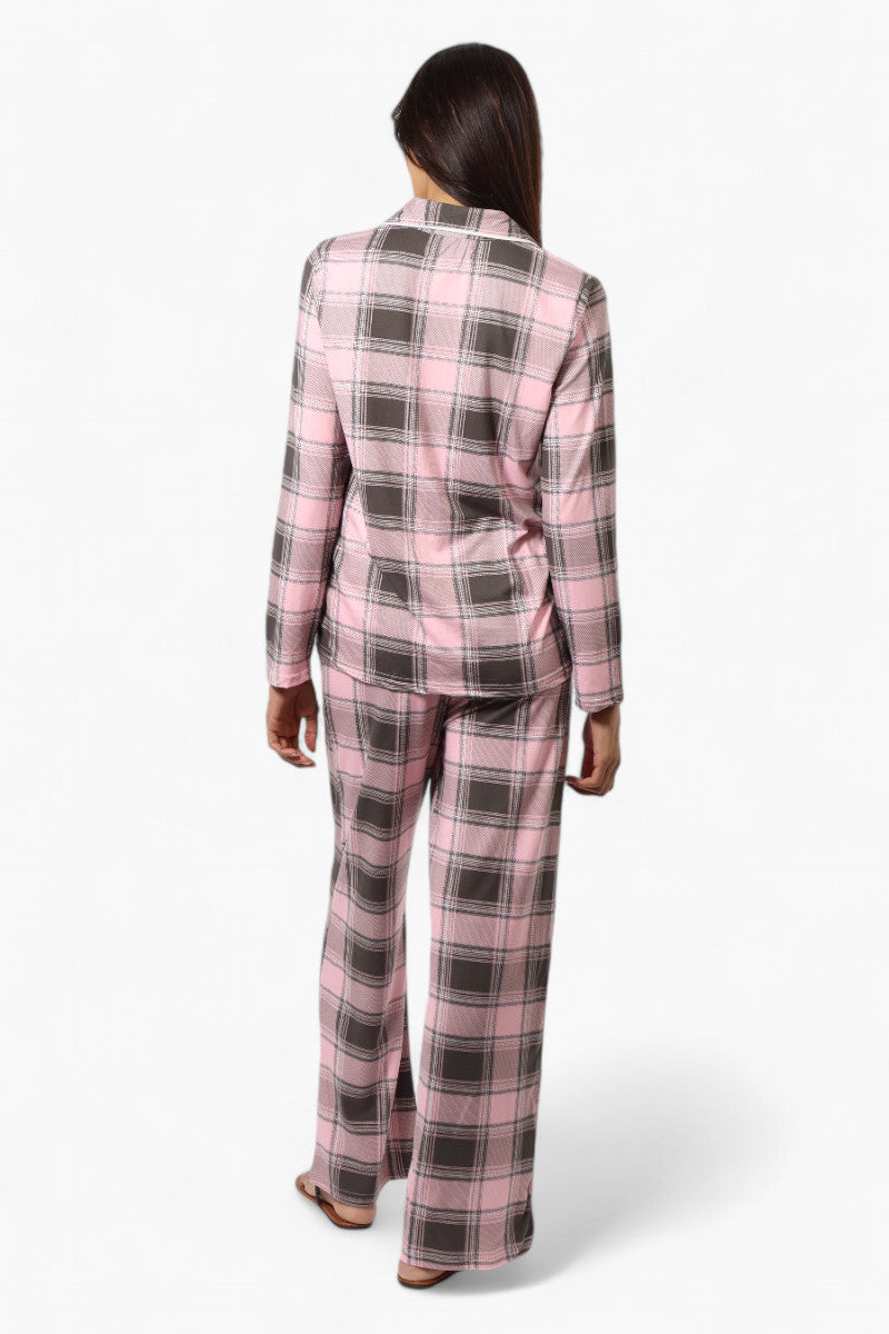 Canada Weather Gear Plaid Wide Leg Pajama Pants - Pink - Womens Pajamas - Canada Weather Gear