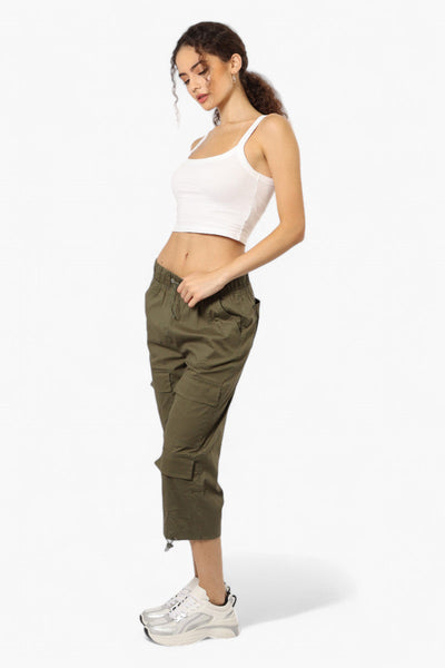 Canada Weather Gear Drawstring Cargo Capris - Olive - Womens Shorts & Capris - Canada Weather Gear