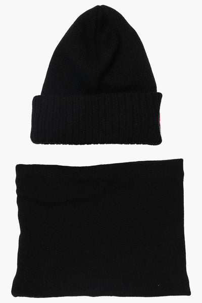 Canada Weather Gear Plush Lined Gaiter Hat Set - Black - Mens Hats - Canada Weather Gear