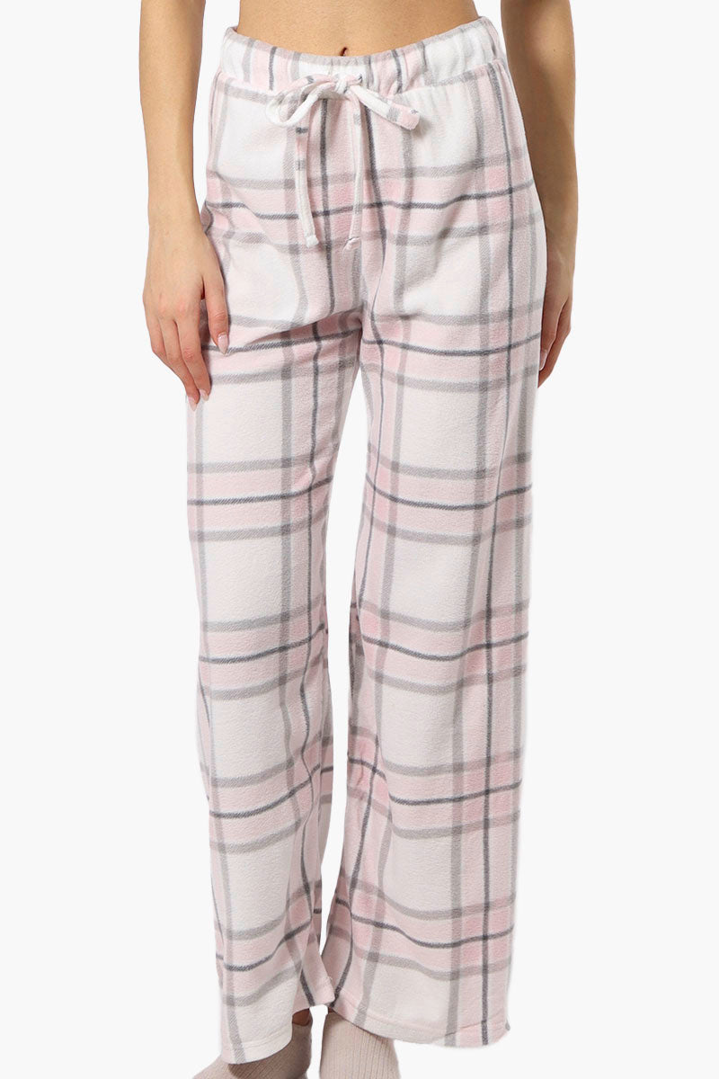 Canada Weather Gear Plaid Wide Leg Pajama Pants - Blush - Womens Pajamas - Canada Weather Gear