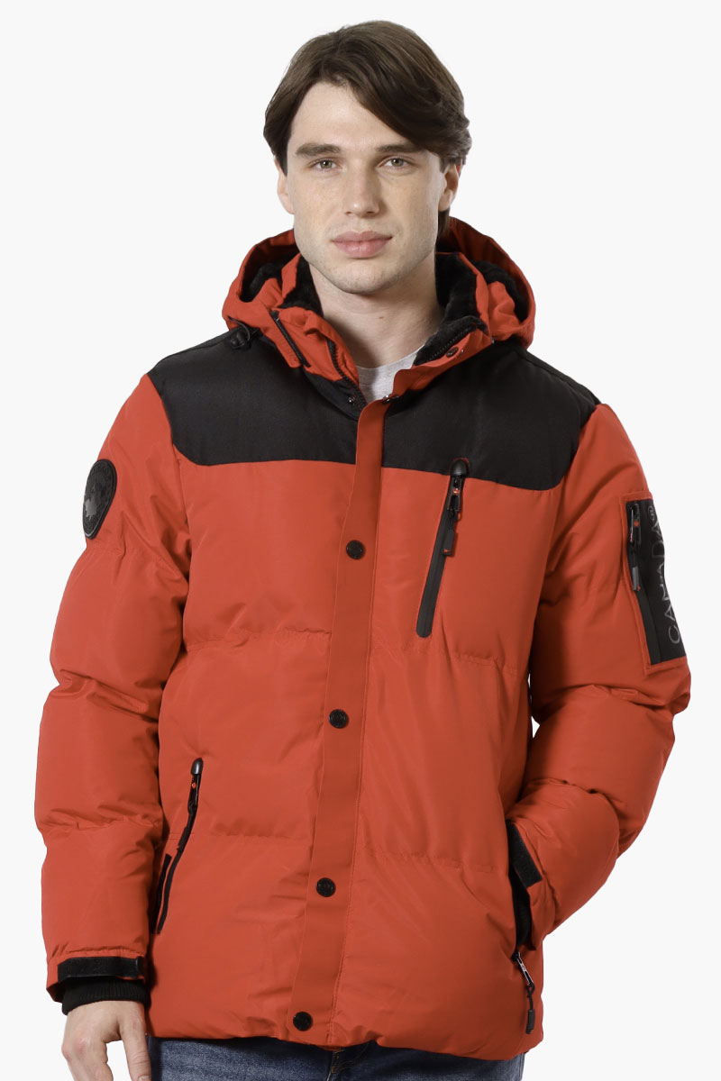 Canada Weather Gear Mouton Lined Bomber Jacket - Red - Mens Bomber Jackets - Canada Weather Gear