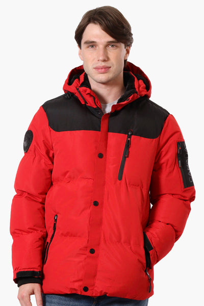 Canada Weather Gear Mouton Lined Bomber Jacket - Red - Mens Bomber Jackets - Canada Weather Gear