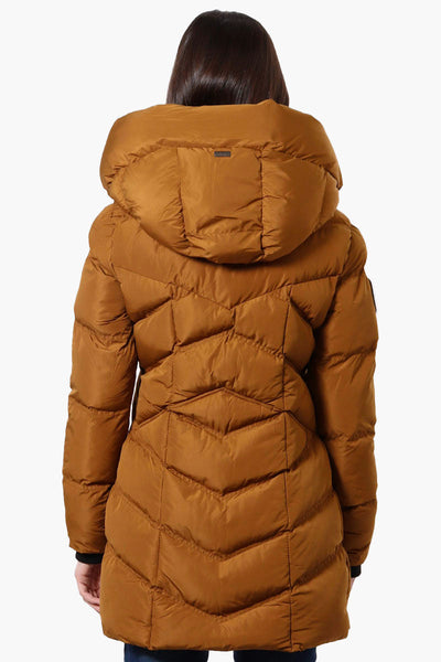 Canada Weather Gear Chevron Quilted Puffer Parka Jacket - Brown - Womens Parka Jackets - Canada Weather Gear