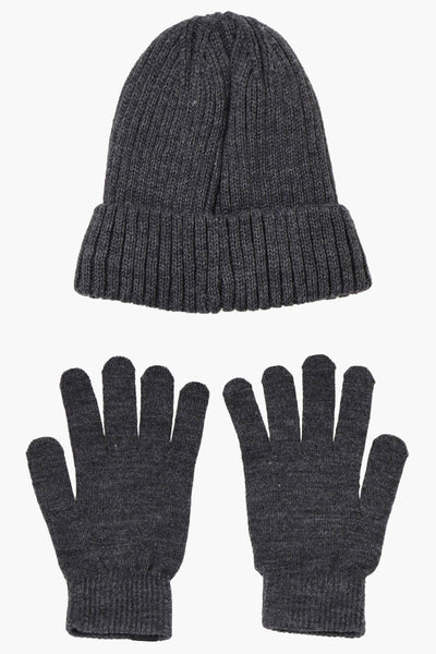 Canada Weather Gear Gloves Cuffed Beanie Hat Set - Grey - Womens Hats - Canada Weather Gear