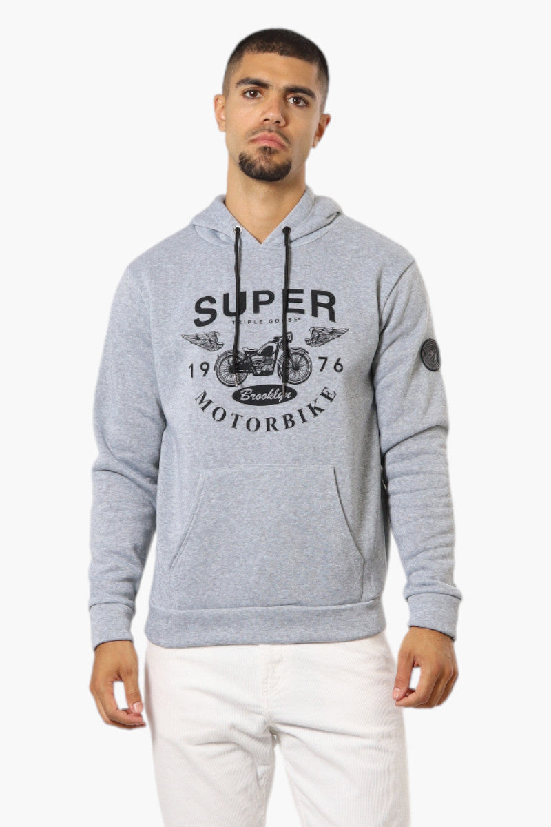 Super Triple Goose Brooklyn Motorbike Print Hoodie - Grey - Mens Hoodies & Sweatshirts - Canada Weather Gear