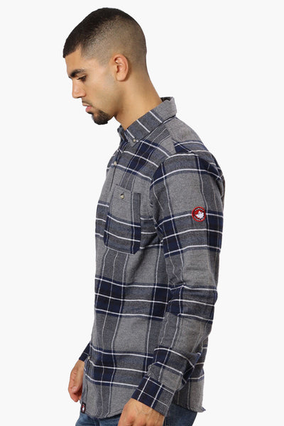 Canada Weather Gear Plaid Button Down Casual Shirt - Grey - Mens Casual Shirts - Canada Weather Gear