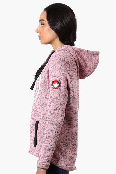 Canada Weather Gear Chest Logo Fleece Hoodie - Pink - Womens Hoodies & Sweatshirts - Canada Weather Gear