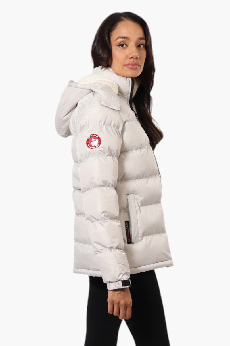 Canada Weather Gear Solid Bubble Bomber Jacket - White - Womens Bomber Jackets - Canada Weather Gear