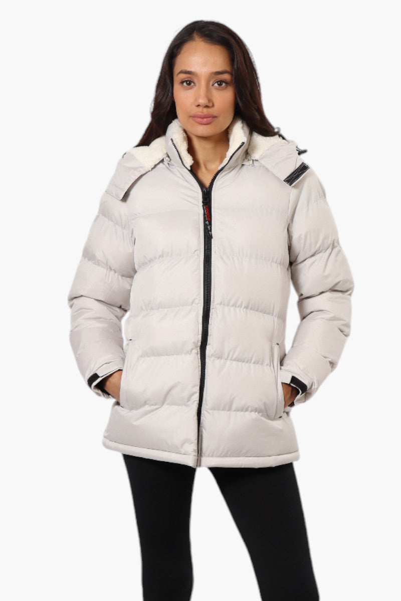 Canada Weather Gear Solid Bubble Bomber Jacket - White - Womens Bomber Jackets - Canada Weather Gear