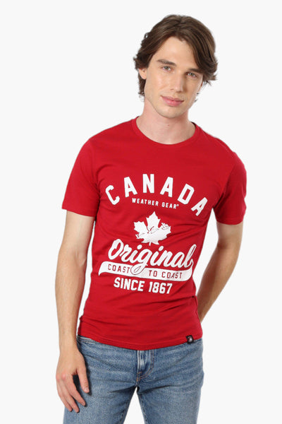 Canada Weather Gear Coast To Coast Print Tee - Red - Mens Tees & Tank Tops - Canada Weather Gear