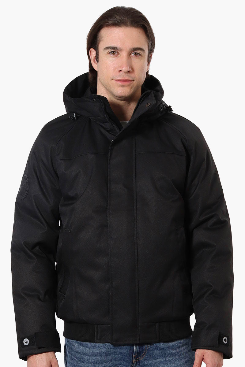 Canada Weather Gear Solid Twill Bomber Jacket - Black - Mens Bomber Jackets - Canada Weather Gear