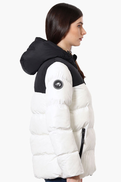 Super Triple Goose Sherpa Lined Bubble Bomber Jacket - White - Womens Bomber Jackets - Canada Weather Gear