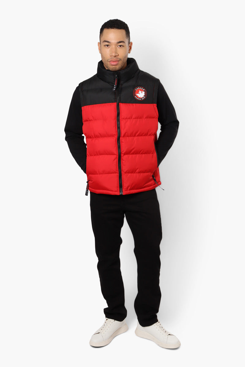 Canada Weather Gear Contrast Bubble Vest - Red - Mens Vests - Canada Weather Gear