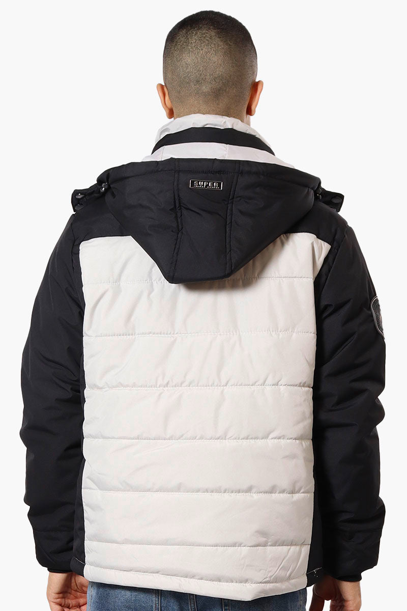 Super Triple Goose Contrast Detail Bubble Bomber Jacket - Stone - Mens Bomber Jackets - Canada Weather Gear